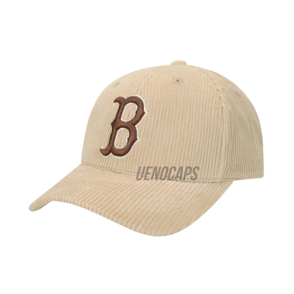Topi baseball original import pria wanita Boston Red Sox Corduroy cream krem mlb bordir branded polo