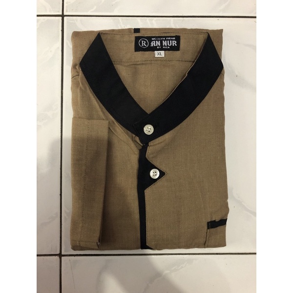 baju koko zikzak / busana muslim laki laki / koko lengan panjang / ecer / grosir