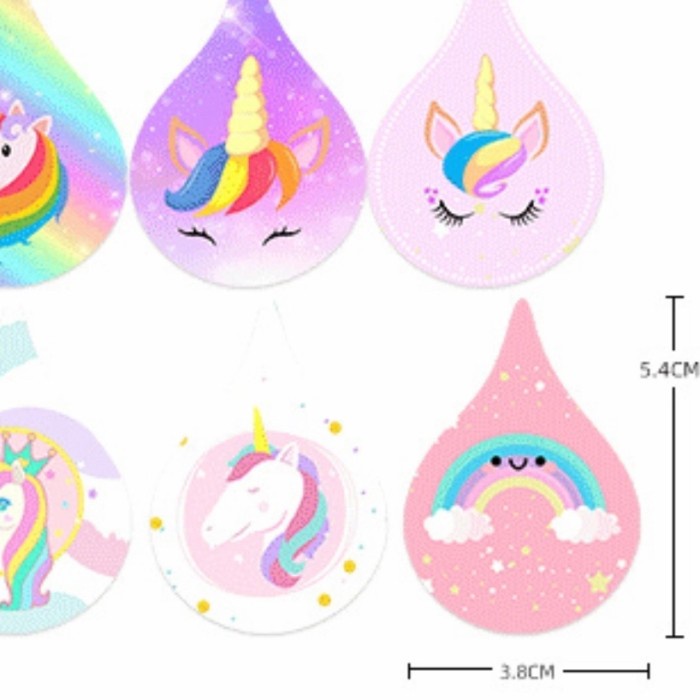 

Code482 Sticker Thank You Unicorn Rainbow Isi 500 Label Stiker Magic Unicorn