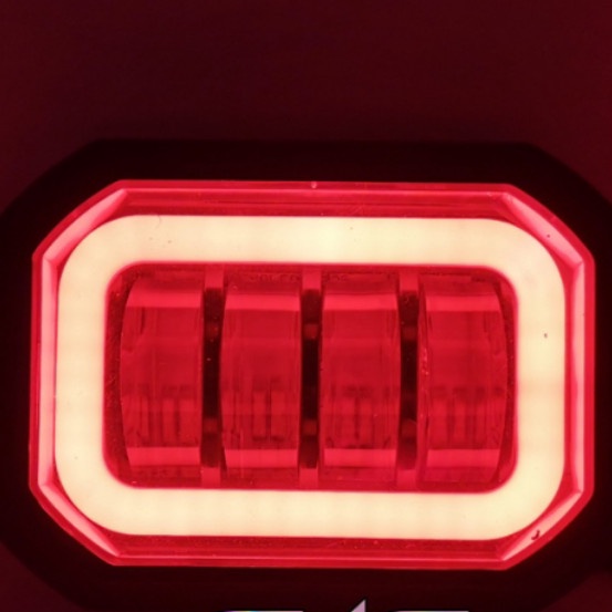 Lampu Tembak Sorot LED CWL 4 Mata Lensa 6D 40watt Kotak Daymaker - Merah