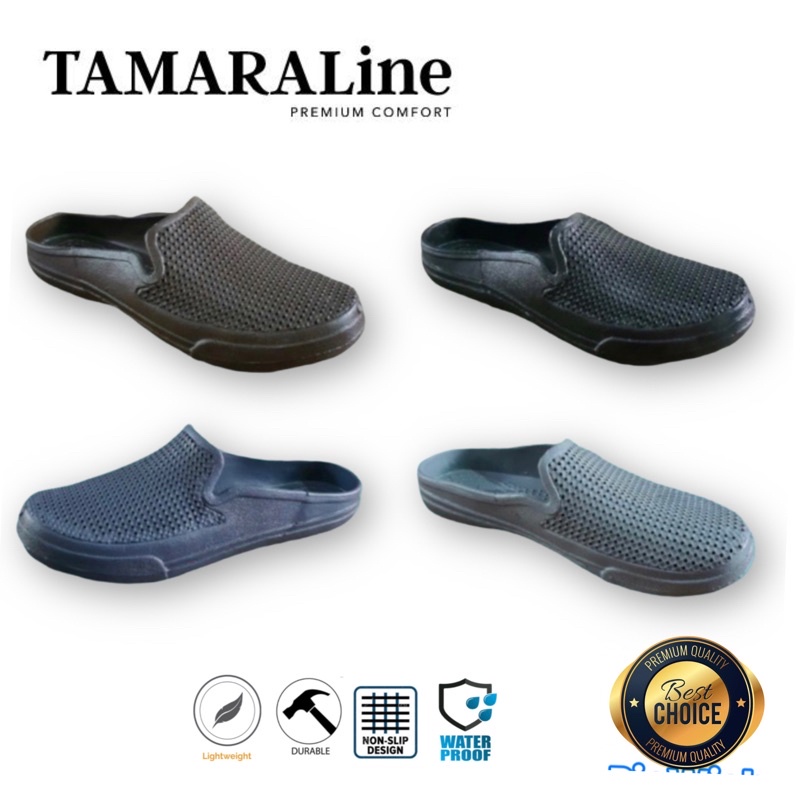 Sepatu Sandal Selop Slide Slip on Karet Pria Dewasa / Remaja - TAMARALINE 199 / Bahan Premium Lentur Empuk Ringan Kuat Anti Slip Anti Air Model Casual Santai Rumah Kerja Outdoor Kamar Mandi  Murah Original