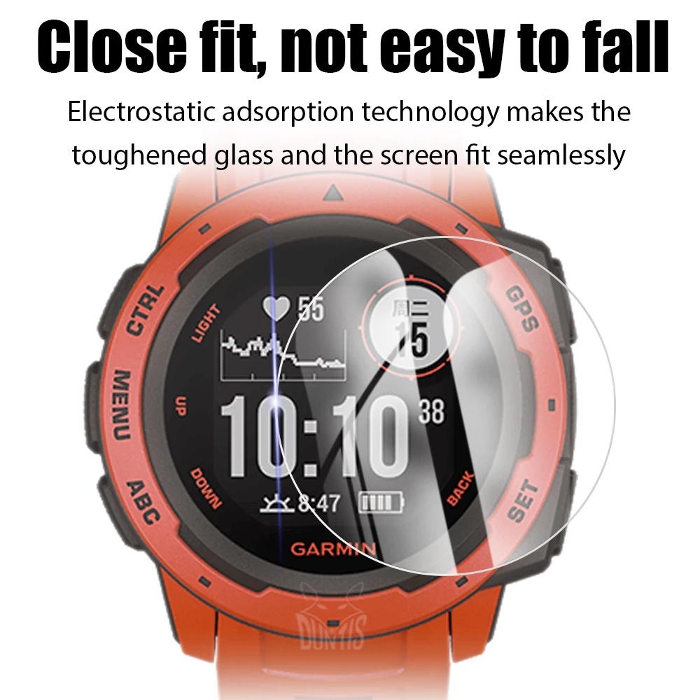 1pc Film Tempered Glass Pelindung Layar Smartwatch Garmin Instinct 2 / 2S HD 9H 2.5D