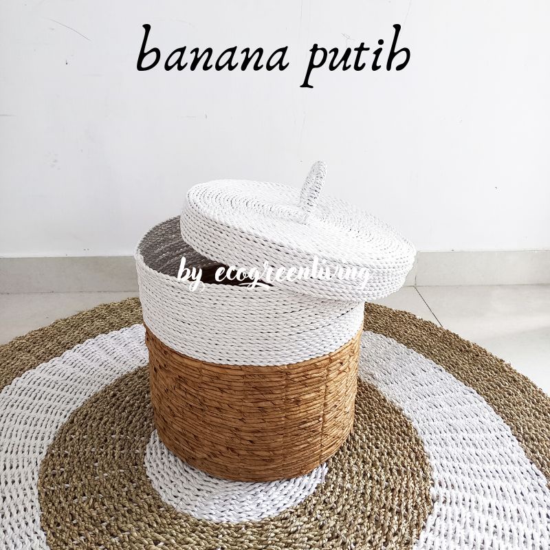 Laundry Basket / Basket Laundry Seagrass with Cap / Tas / Keranjang Laundry Seagrass