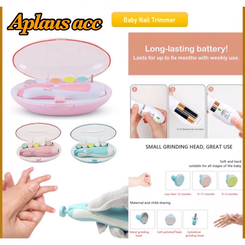 Baby Nail Trimmer Electrik Gunting Kuku Bayi Set Alat Pemotong Kuku