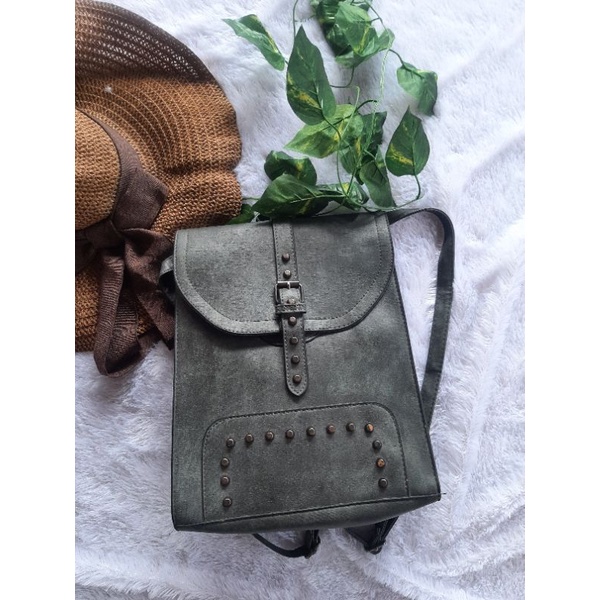 preloved Tas ransel kulit / vintage