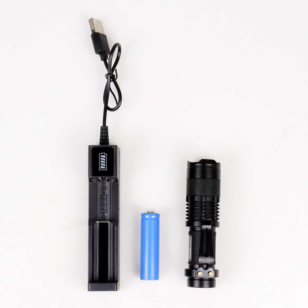 TaffLED Senter LED 395nm UV + Charger + Box Pocketman P1