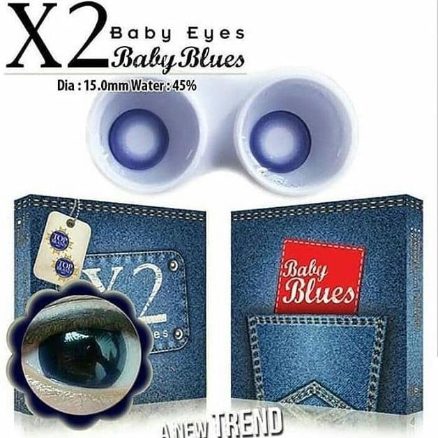 FREE AIR SOFTLENS X2 BLUES JEANS BABY EYES 15mm (bisa minus)