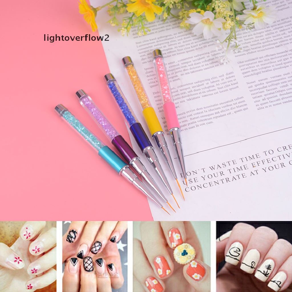 (lightoverflow2) Kuas Nail Art Ultra Tipis Bahan Akrilik Untuk Manicure