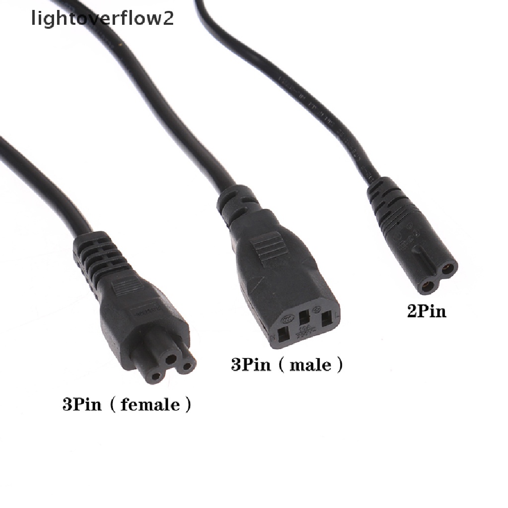 (lightoverflow2) Kabel Extension Power Plug UK 2 / 3Pin Panjang 1.5m Untuk Laptop / Printer 3D (ID)