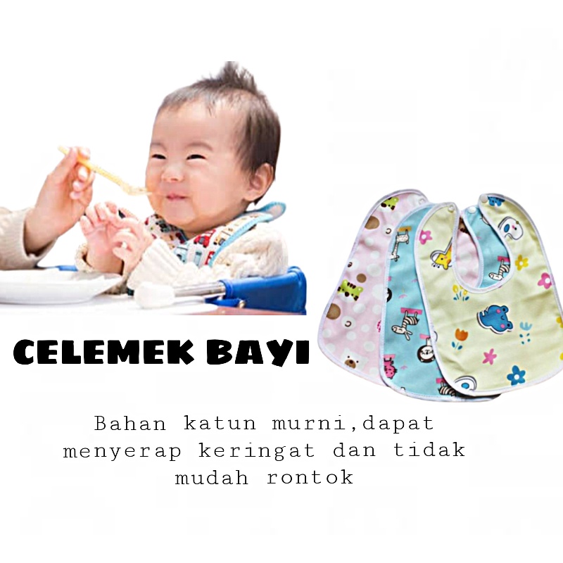 Celemek bayi / Celemek Makan Bayi / Slabber Bayi waterproof