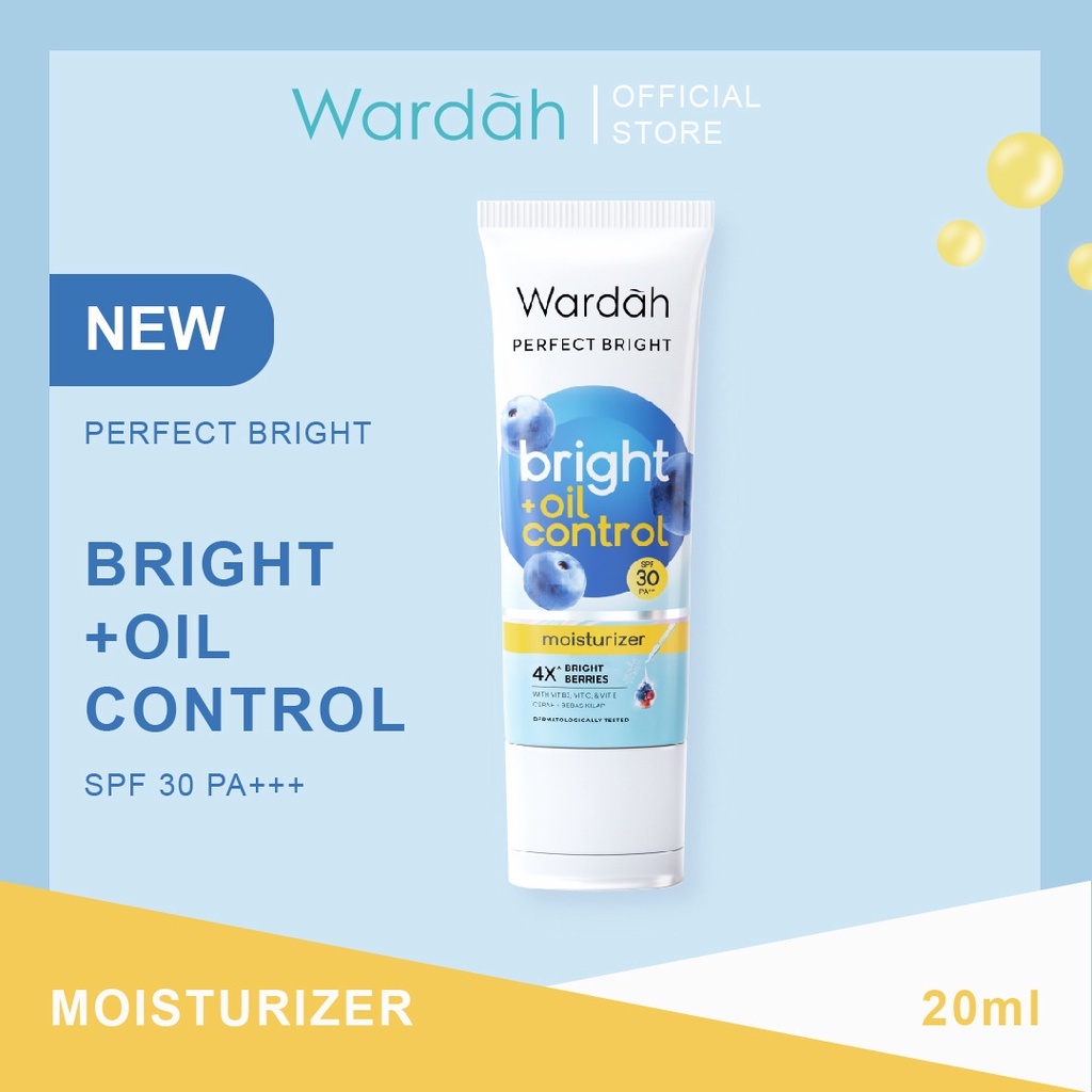 GIRLSNEED77 (COD) Wardah Perfect Bright Moisturizer Bright + Oil Control SPF 30 PA+++ 20 ml - Pelembab untuk Kulit Normal Cenderung Berminyak