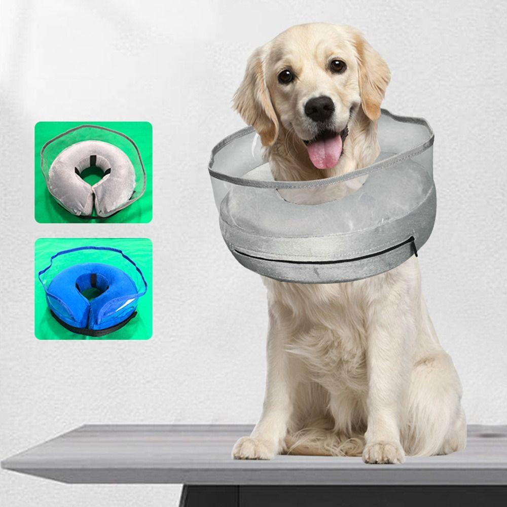 Solighter Inflatable Pet Collar Protection Pet Cincin Lembut Penutup Anti Gigit Anti Gigit