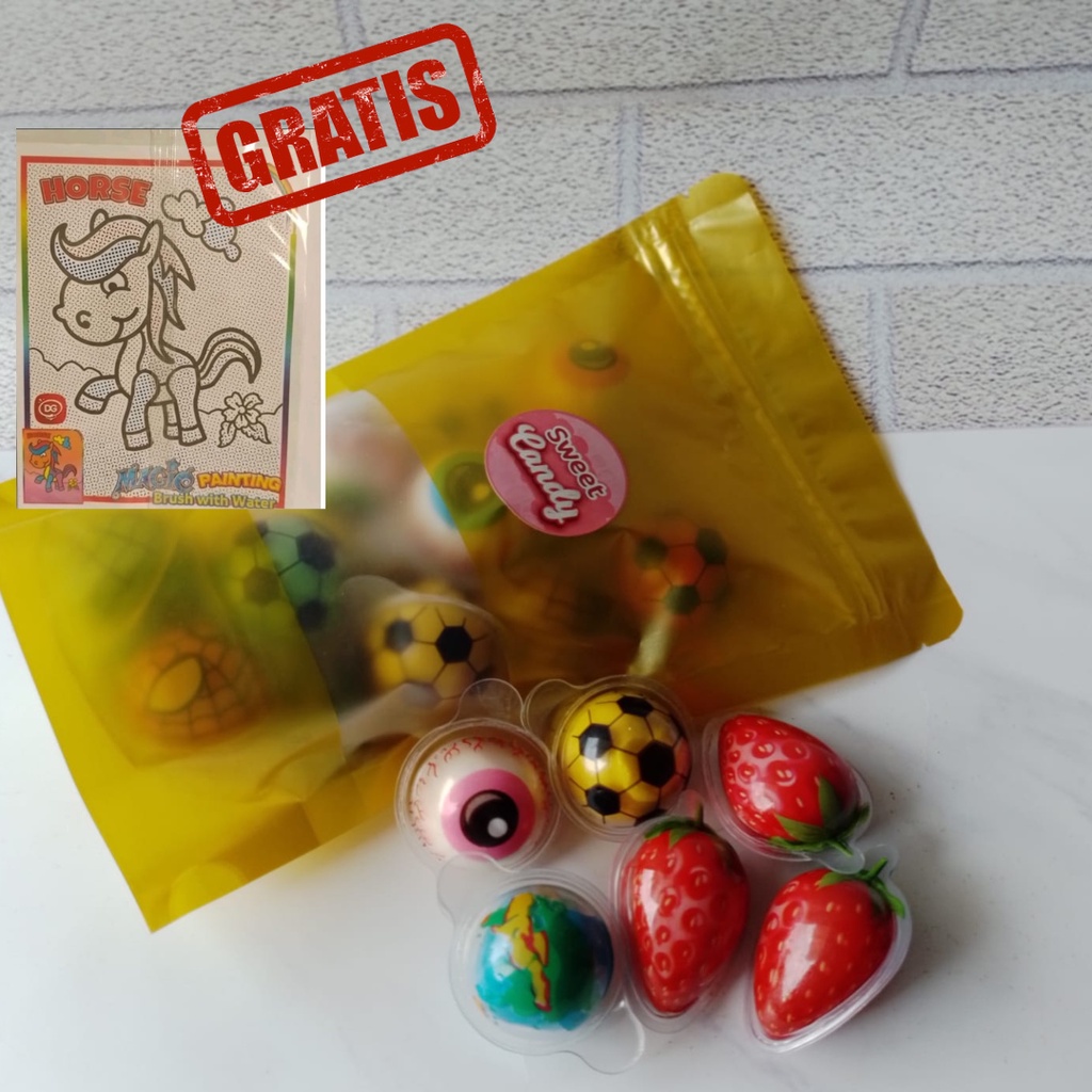 

Permen karet isi 6 , permen karet jelly lunak dan Permen karet viral Strawberry