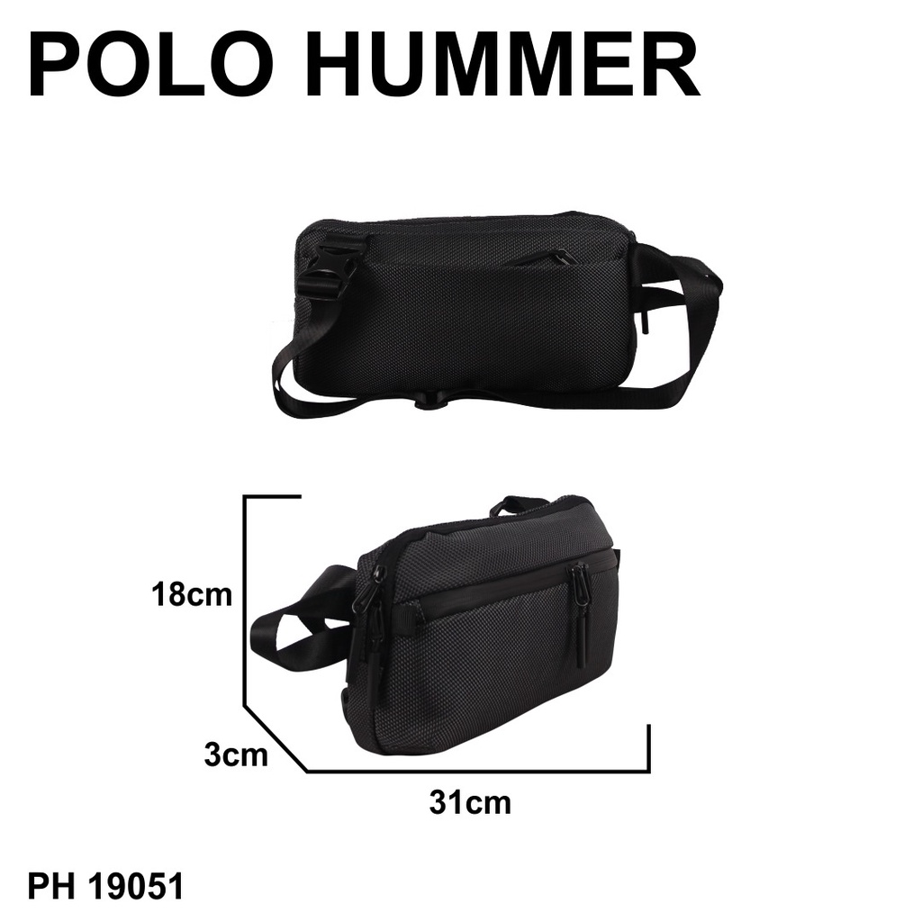 [KLIKTAS] Tas Selempang Pria Impor Batok Keras Sling Bag Man Polo Hummer 19051