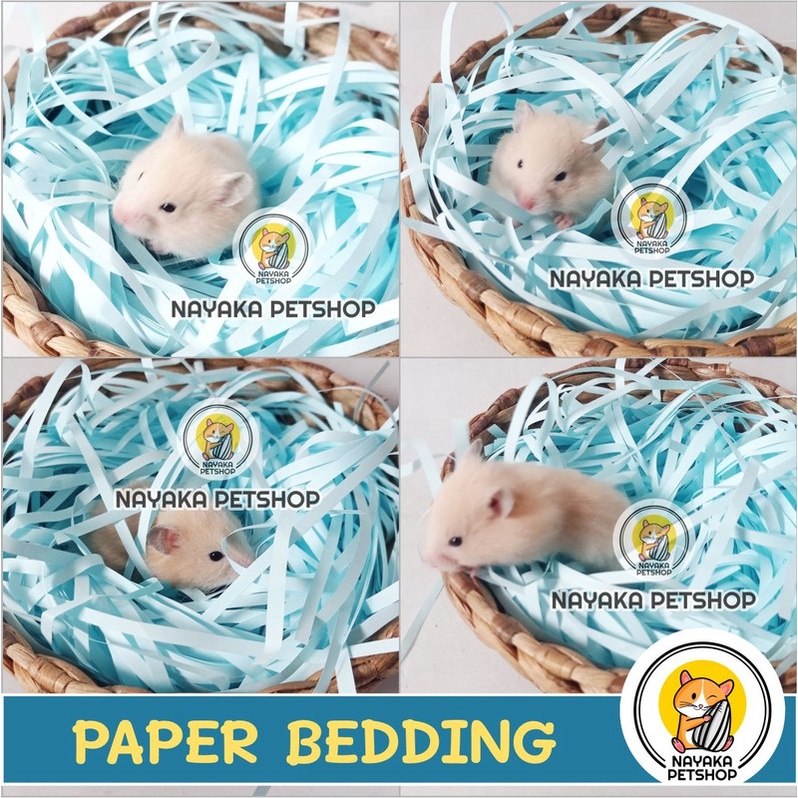 Paper Bedding 100 gr Dekorasi Kandang Alas Kandang Hamster Serutan Kertas Serut Cacah Sarang Hewan Bukan Serbuk Kayu