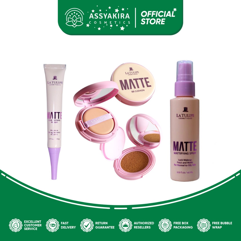 La Tulipe Matte Series | La Tulipe Matte BB Cushion | La Tulipe Matte Mattifying Spray | La Tulipe Pore Refining Primer