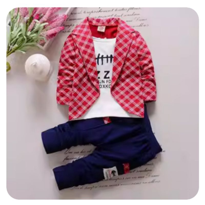 set anak laki2 import set jas anak import setelan anak laki2 baju kotak anak laki2