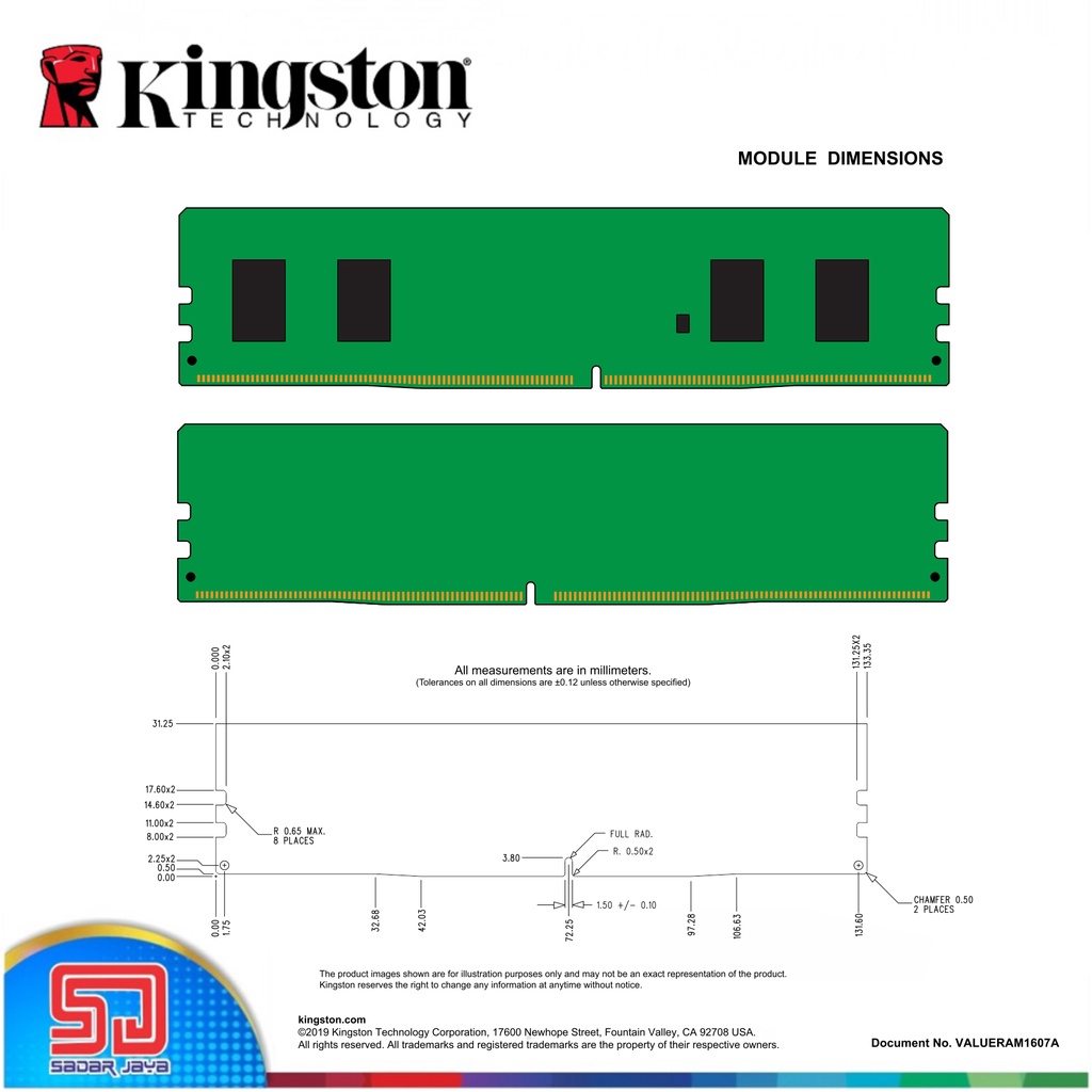 Kingston LongDimm 4GB / 8GB DDR4 2666 MHZ RAM Komputer PC