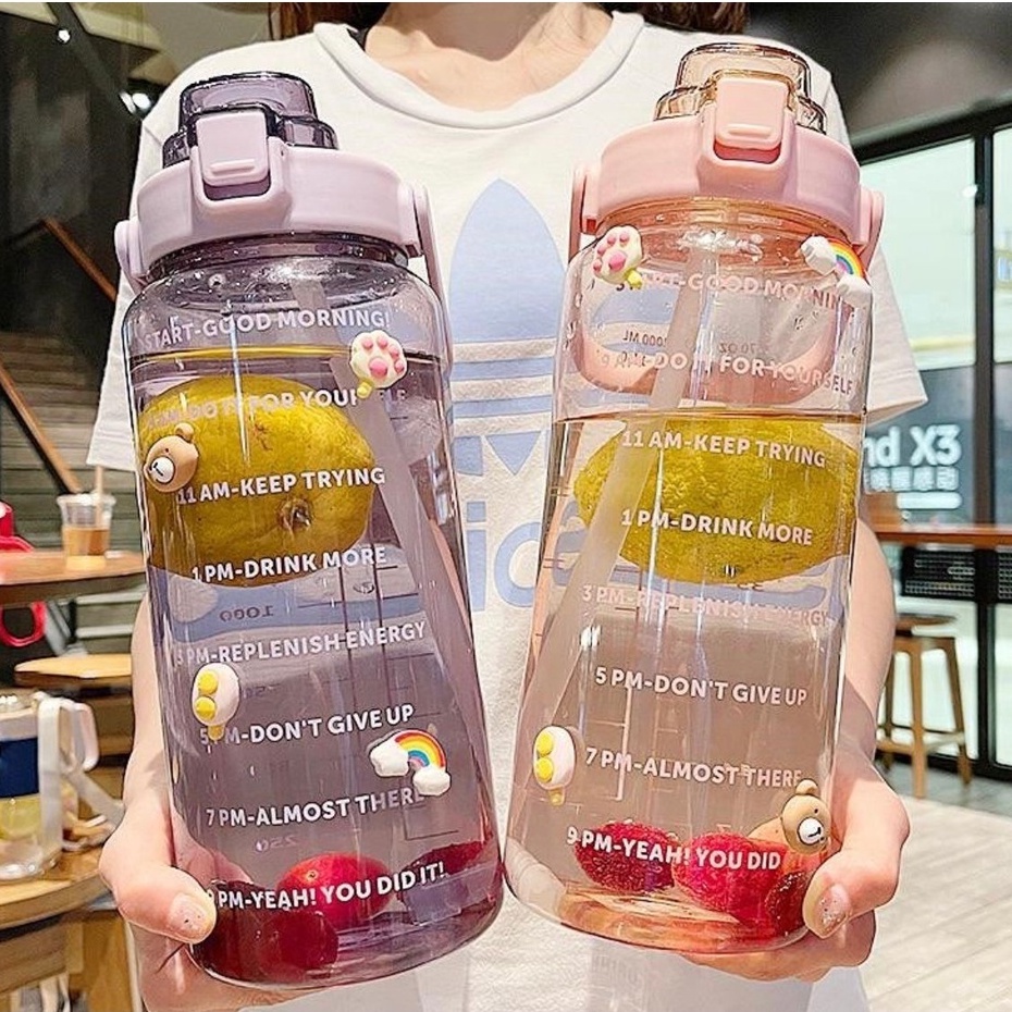 BOTOL MINUM 2 LITER VIRAL BOTOL BENING 2L BOTOL 2L BENING BOTOL MOTIVASI BOTOL MINUM ANAK FREE STIKER 2D 3D FREE BUBBLE VD