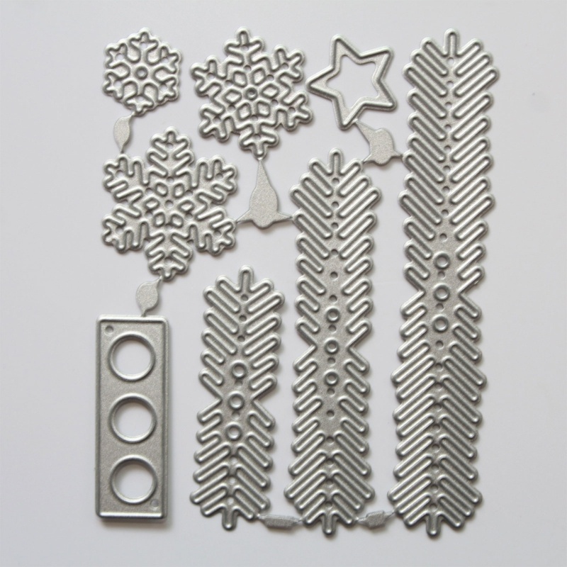 Cetakan Stensil Cutting Dies Motif Pohon Natal Bahan Metal Untuk Scrapbook / Craft DIY