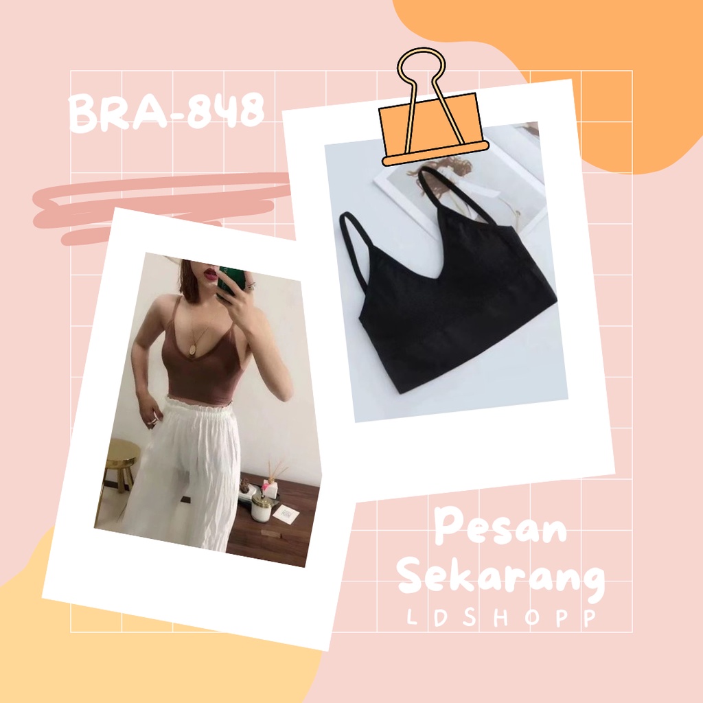 LDS Bra-848 Bra Wanita Tanpa Kawat Bra Olahraga Gym Pakaian Dalam Wanita Bra Sport Model One-Piece Bralette Push Up Elastis Sexy Import Murah