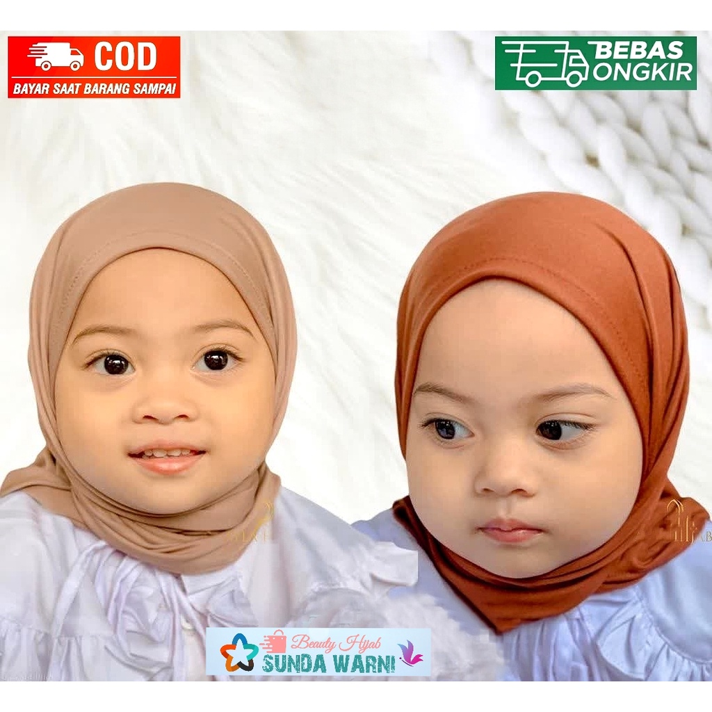 𝐒𝐮𝐧𝐝𝐚 𝐖𝐚𝐫𝐧𝐢 - Camelia Jilbab Pashmina Instan Anak Jersey - Hijab Murah anak -/ Kerudung Khimar Bergo