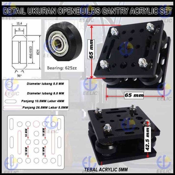 (FreeOngkir) Eelic Slr-3D01Arc2 Openbuilds V Gantry Acrylic Set Ukuran 65X65X5 Deng Terlaris