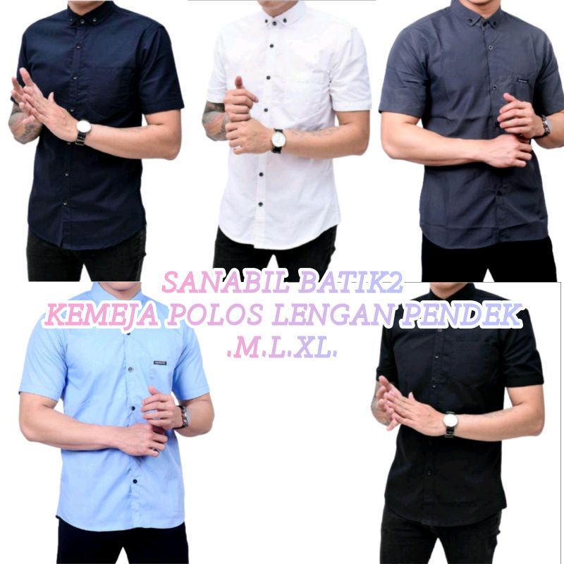 KEMEJA PRIA BOYI TOP MENS LENGAN PENDEK KESUAL FORMAL NAVI BLAK MERAH MAROON ABU