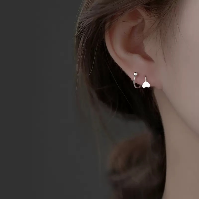 We Flower Anting Stud Klip Tindik Hypoallergenic Bentuk S Spiral Bintang Hati Bahan Stainless Steel Untuk Wanita