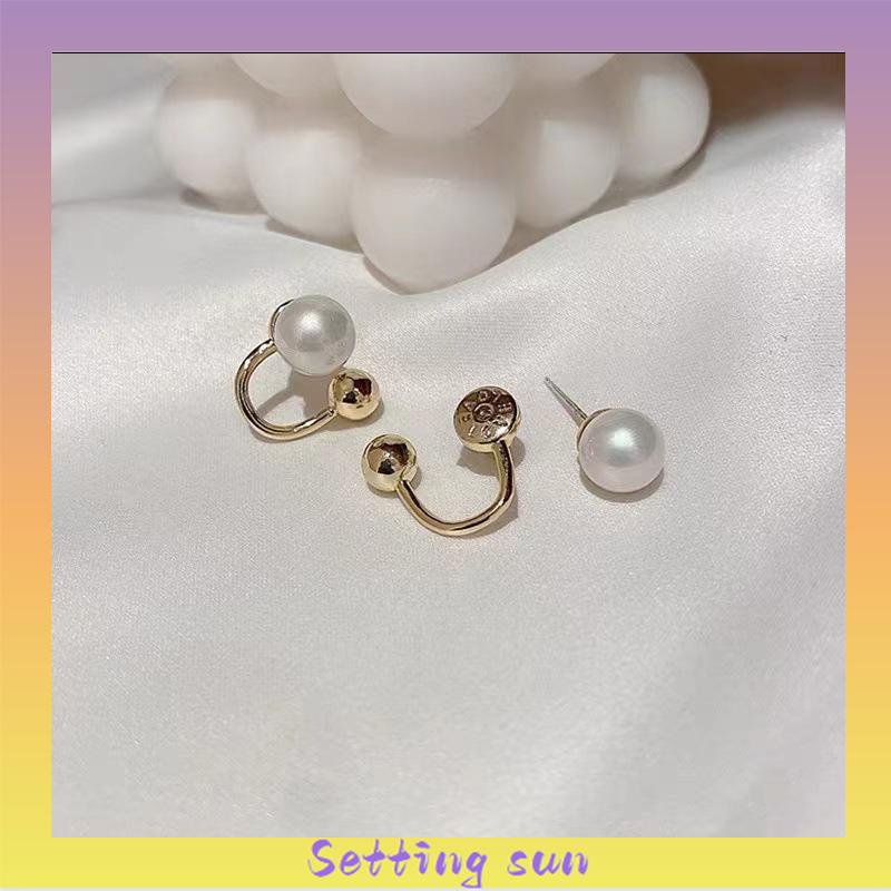 Anting Mutiara Temperamen Anting Desain Sederhana Wanita S925 Anting Kepribadian Perak S925 TN