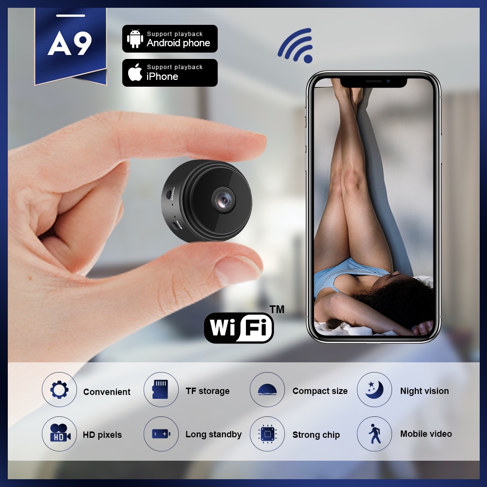 Spy Cam Kamera wifi Kamera pengintai mini IP Camera Wireless Smart Cctv mini A9 WiFi Kamera A9 FULL HD OUTDOOR WIRELESS Spy Camera Kamera pengintai A9