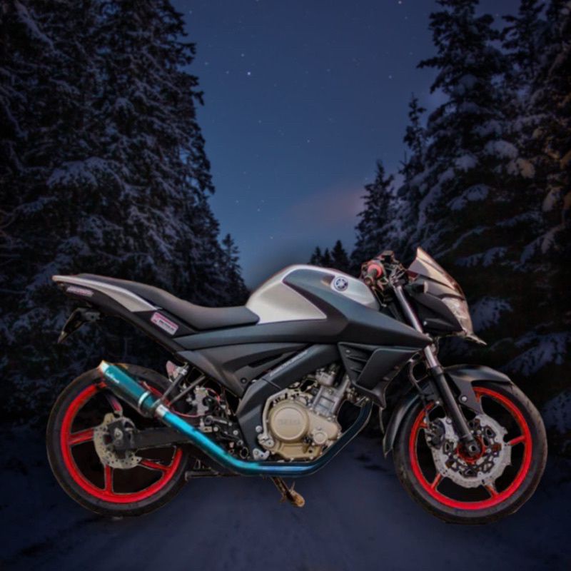 pipa header knalpot bending blue Yamaha Vixion new / Vixion old stainless