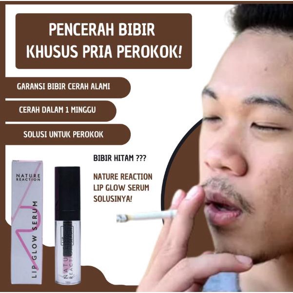 LIP GLOW SERUM Pemerah Bibir Pria Hitam Perokok Permanen BPOM