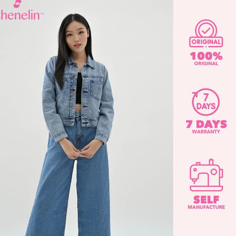 "TM.22Oc22м" Shenelin jaket jeans wanita kekinian Daisy
