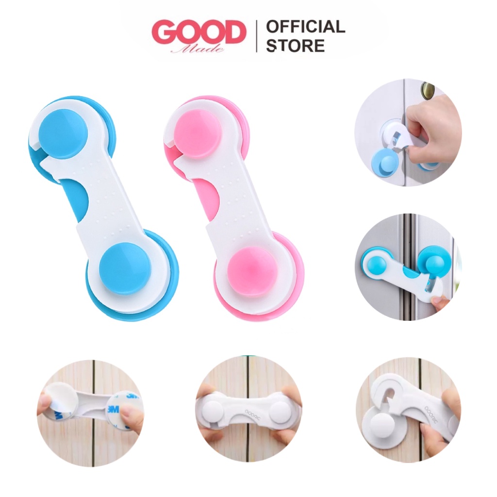 GOOD MADE - Kunci Pengaman Laci Lemari Kulkas | Pengaman Pintu Kulkas Lemari | 3m Adhesive Child Lock | Baby Safety Lock | COD