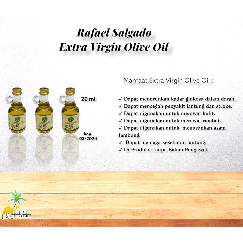 

MINYAK ZAITUN RS EXTRA VIRGIN OLIVE OIL REFAEL SALGADO 20 ML