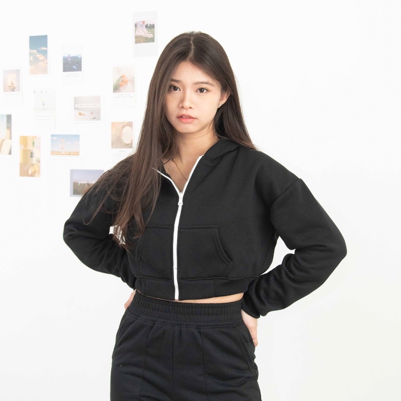 Crop zip-up jacket