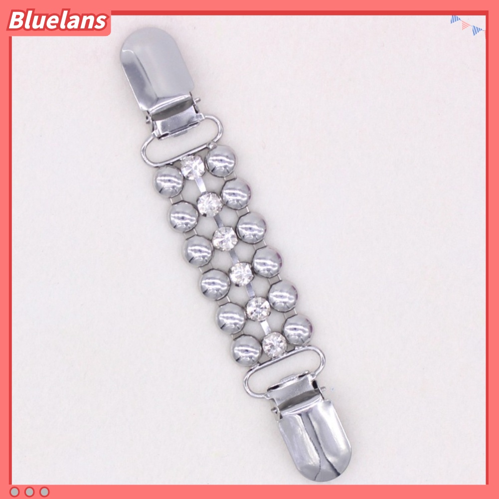 Bluelans Klip Rantai Berlian Imitasi Tanpa Kancing Untuk Dekorasi Sweater Kardigan Kemeja Wanita