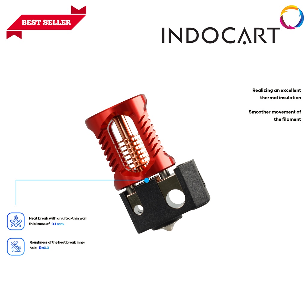 INDOCART 3D Printer HotEnd Ori Phaetus Dragon Hotend ST x Voron ST Red