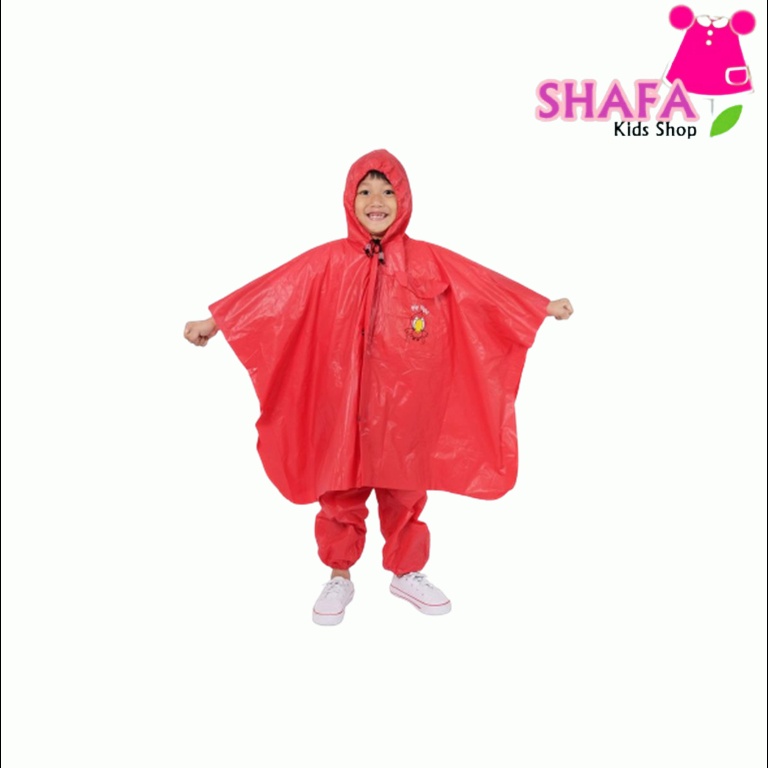 JAS HUJAN SETELAN ANAK MODEL PONCHO / PELINDUNG BADAN / JAKET ANTI AIR / MANTEL / PERLENGKAPAN HUJAN KUALITAS PREMIUM