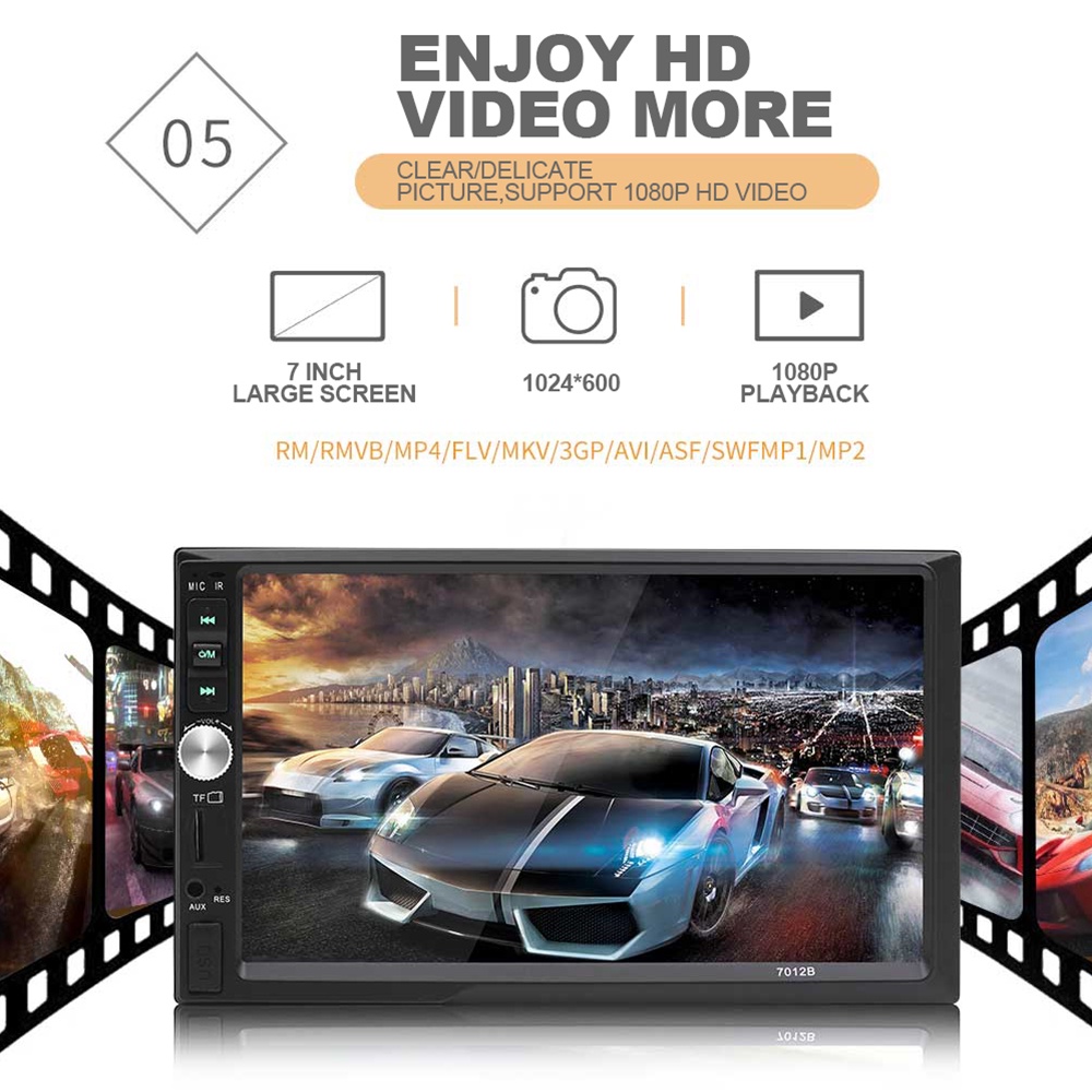 Head Unit DHD 7012B Radio Mobil HD Mirrorlink Mobil MP5 Multimedia Player Layar Sentuh Stereo HD dengan tv Dukungan Bluetooth Radio FM/USB/kartu TF Fungsi Mirrorlink Full Touch Screen