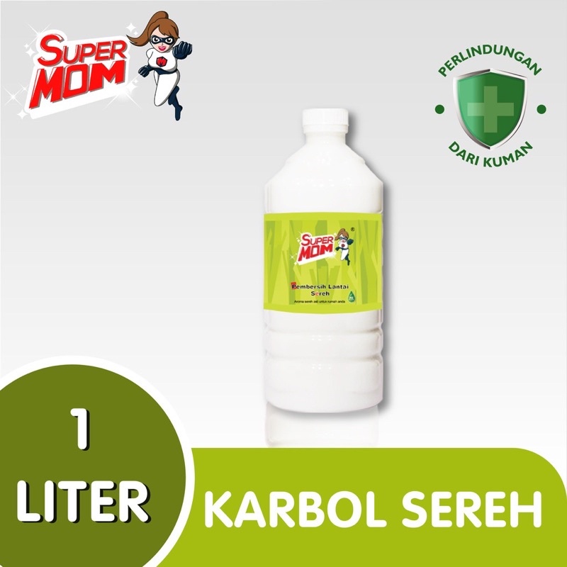 HCS - SuperMOM Pembersih Lantai/Karbol Sereh Antivirus &amp; Bakteri 1L