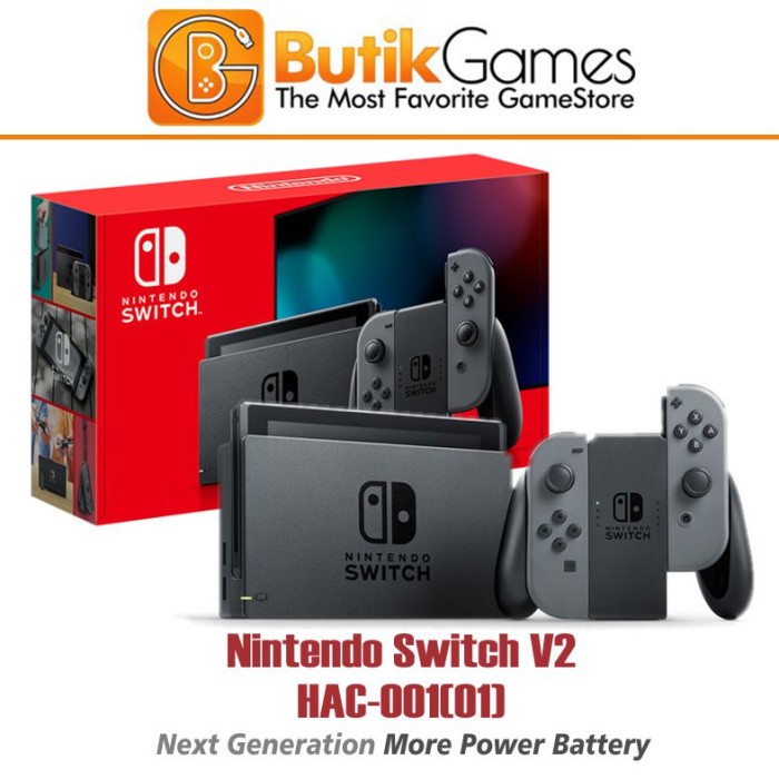 [Game/Console] Trade In Nintendo Switch Console V2 New Model Grey Gray