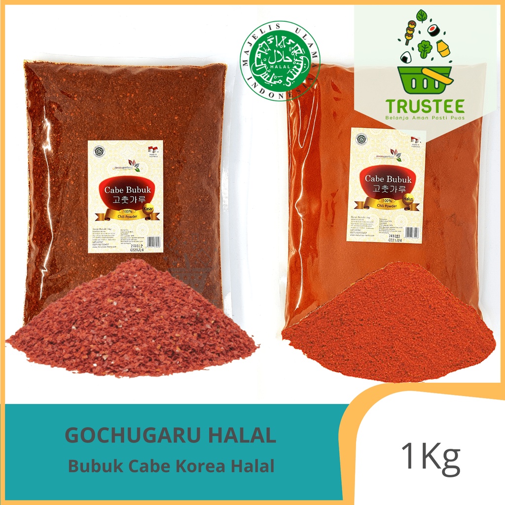 Gochugaru HALAL MUI / Bubuk Cabe Cabai Red Pepper Powder Korea - Kasar &amp; Halus gochukaru 1 KG