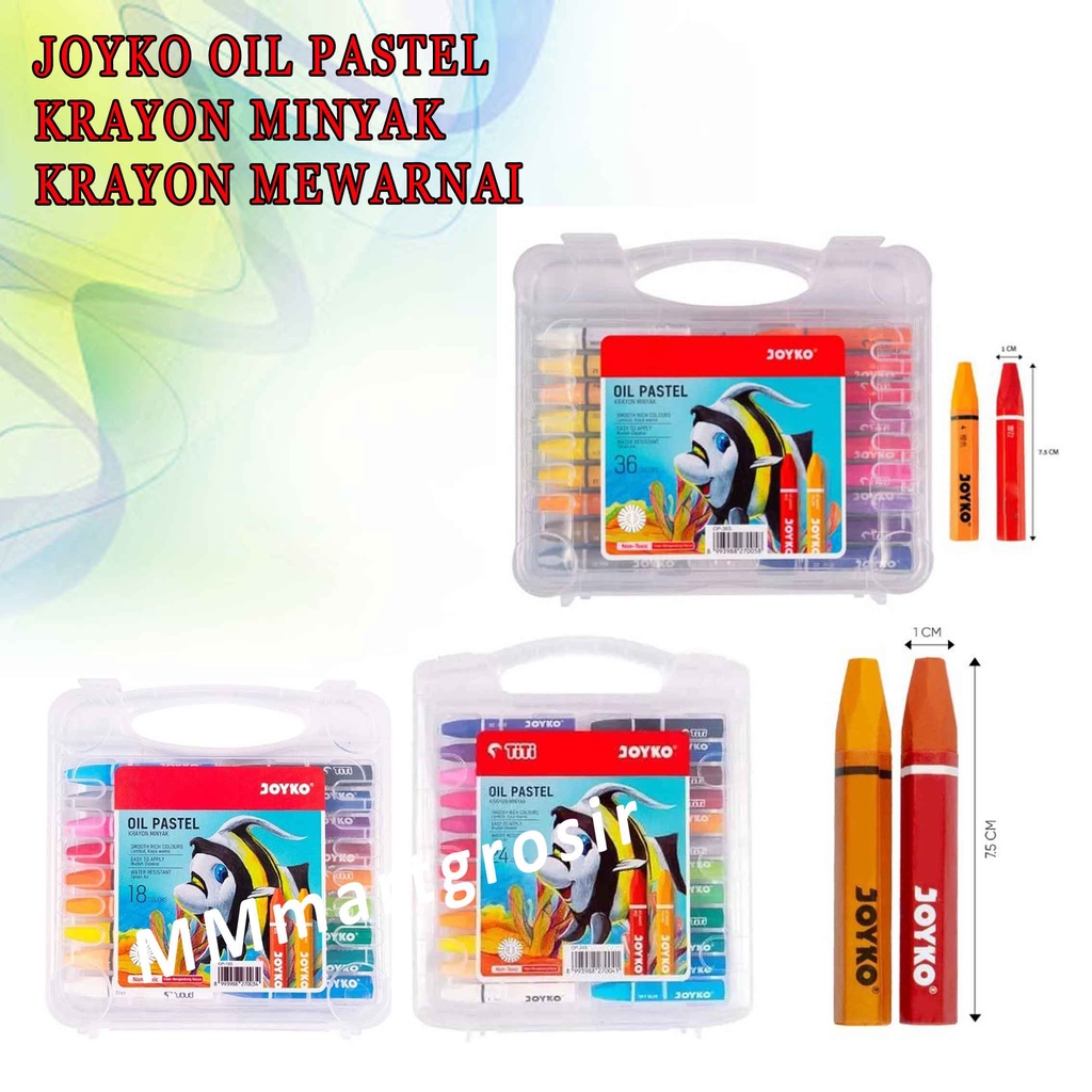 Joyko Oil Pastel / Krayon Minyak / Krayon Pastel Mewarnai / Mudah Dipakai &amp; Tahan Air