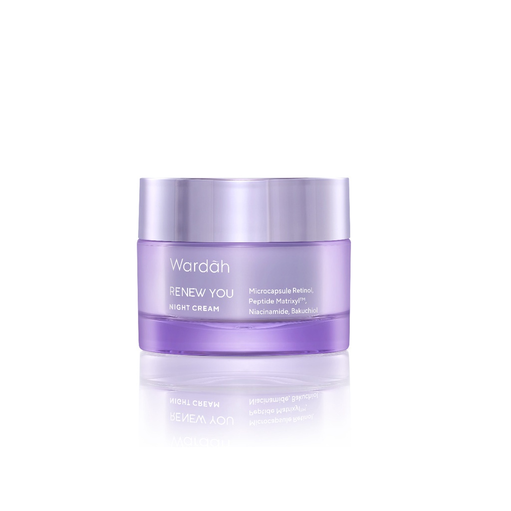 Wardah Renew You Anti Aging Night Cream - Pelembab Anti Aging dengan Vitamin E - Rumah Cantik 354 - COD Bayar di Tempat