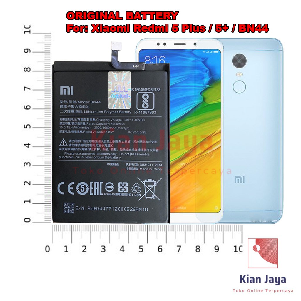 [Garansi 100% Ori] Baterai Xiaomi Redmi 5 Plus / Redmi 5+ BN44 Batre Batrai Battery Hp Xiao Mi Xiomi BN 44 Original