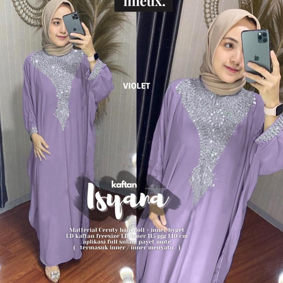 KAFTAN ISYANA kaftan jumbo motif payet original mieux kaftan lebaran kaftan pesta ▫ MC.18Oc22ᴵ