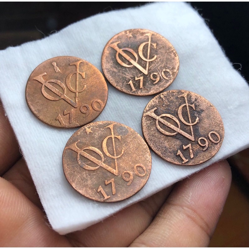 Koin Kuno VOC 1790 Borongan 4PCS Kondisi Bagus