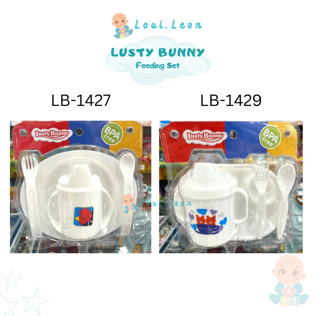 LustyBunny Feeding Set 4 in 1 l Piring MPASI l Piring Makan Bayi & Anak LB-1427 l LB-1429 Peralatan 